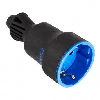 Ficha mvel 2p+t, 16a 250v borracha preta 707ck ref 42021 SOLERA