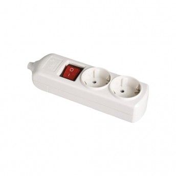 Tomada de superf�cie bipolar com 2 tomadas com t/tl 10/16a 250v cor branco + interruptor luminoso 80