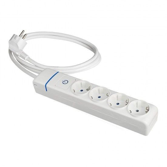 Extens�o com 4 tomadas 2p+t, 16a 250v com interruptor luminoso. 1.5m de cabo h05vv-f 3g1,5mm�. 8014p