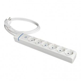 Extens�o com 6 tomadas 2p+t, 16a 250v com interruptor luminoso. 1.5m de cabo h05vv-f 3g1,5mm�. 8016p