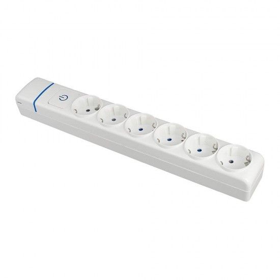 Extens�o com 6 tomadas 2p+t, 16a 250v com interruptor luminoso. 8006pil ref� 41114 SOLERA