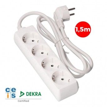 Base mltipla 4 tomadas t/tl 10/16a tipo f 1,5m. 3x1,5mm ref 41004 EDM