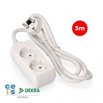 Base mltipla 2 tomadas t/tl 10/16a tipo f 3m. 3x1,5mm ref 41017 EDM