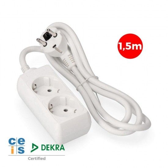 Base mltipla 2 tomadas t/tl 10/16a tipo f 1,5m. 3x1,5mm ref 41015 EDM
