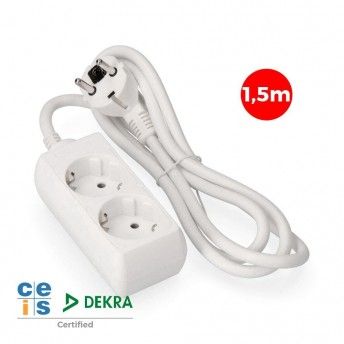 Base mltipla 2 tomadas t/tl 10/16a tipo f 1,5m. 3x1,5mm ref 41015 EDM