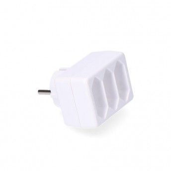Adaptador triple 2p 16a 250v cor branco max. 3680w 5113 ref 40052 SOLERA