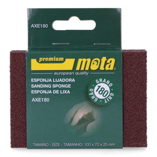 Lixa de esponja oxido de alumínio grão 180 axe180 mota refª 39487 MOTA HERRAMIENTAS Lixa de esponja oxido de alumínio grão 180 axe180 mota refª 39487 MOTA HERRAMIENTAS