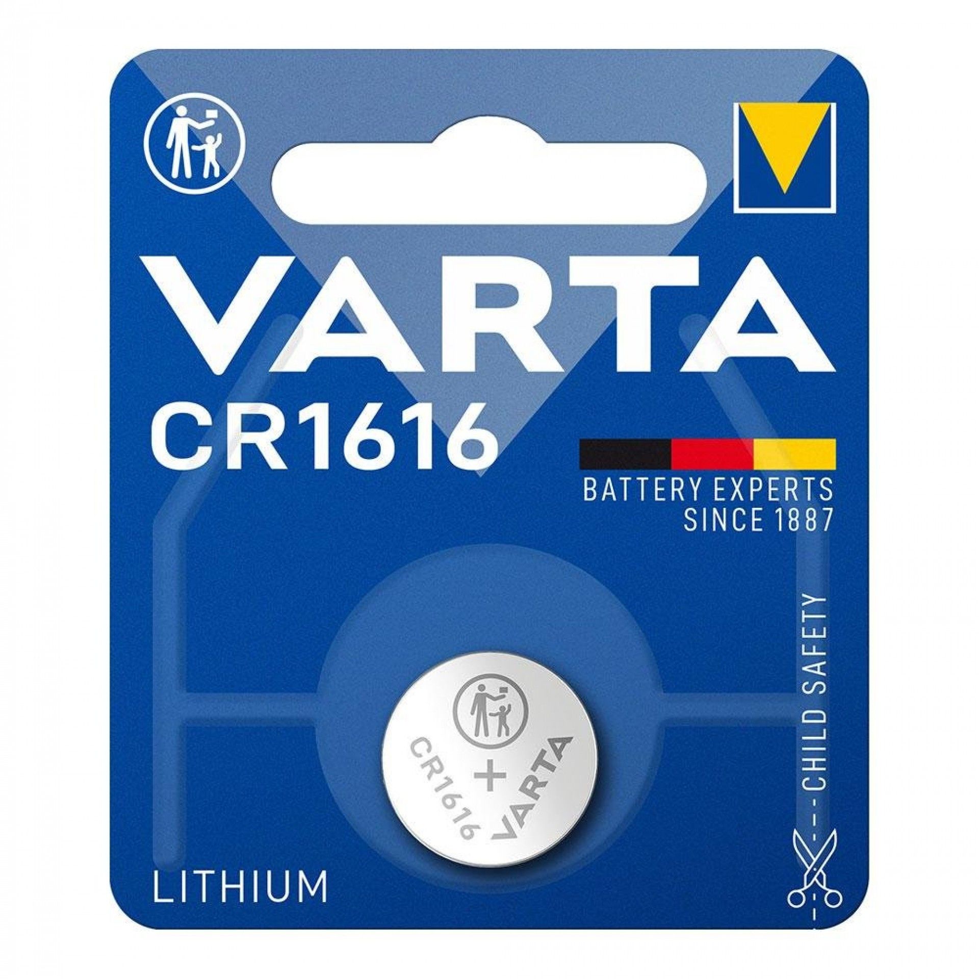 Pilha lithium cr1616 3v (blíster 1 unid.) ø16x1,6mm refª 38680 VARTA