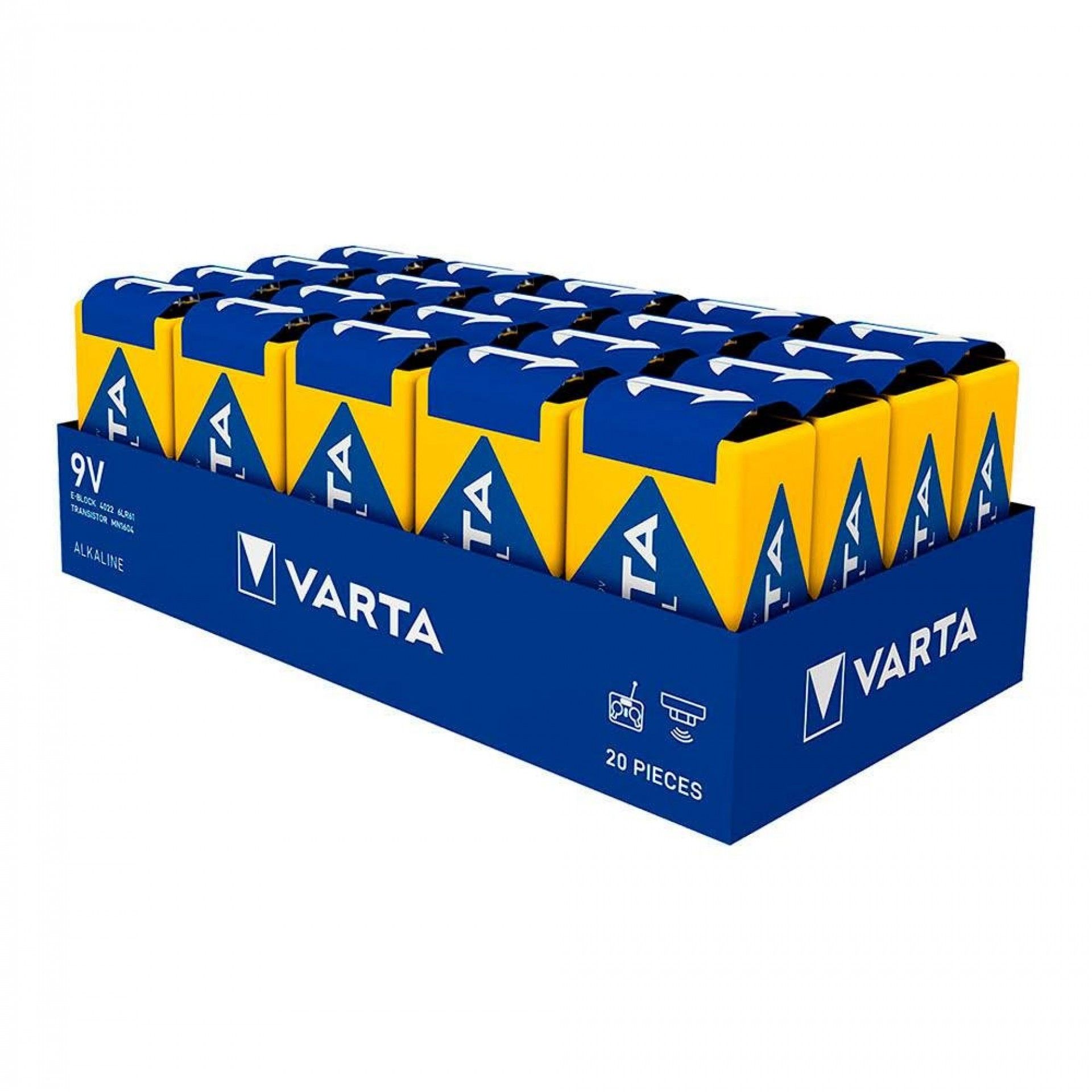 Pilha alkalina 9V (6LR61) industrial refª 38595 Varta
