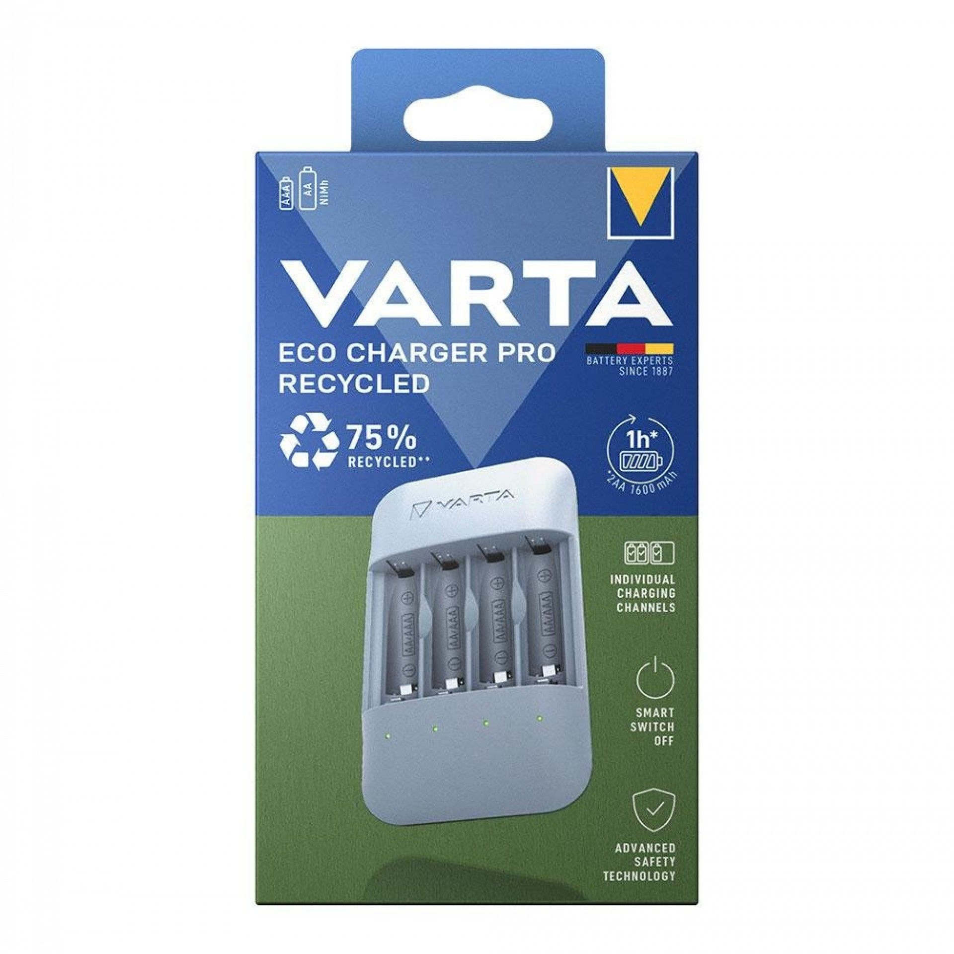 Carregador para pilhas eco charger pro recycled refª 38199 VARTA
