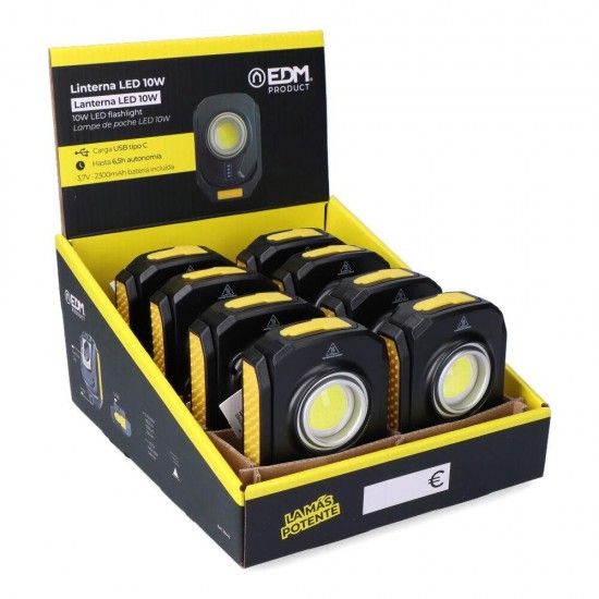 Lanterna com 1 led 10w 900lm compact recarregável. base magnética. refª 36442 EDM Lanterna com 1 led 10w 900lm compact recarregável. base magnética. refª 36442 EDM