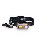 Lanterna de cabeça frontal 2 leds 3w+5w 400lm recarregável. refª 36416 EDM Lanterna de cabeça frontal 2 leds 3w+5w 400lm recarregável. refª 36416 EDM