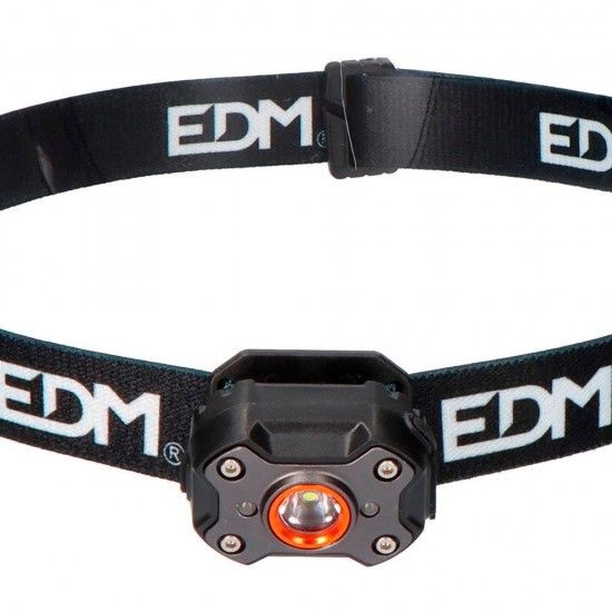 Lanterna de cabea frontal 1 led 8w 400lm recarregvel ref 36417 EDM