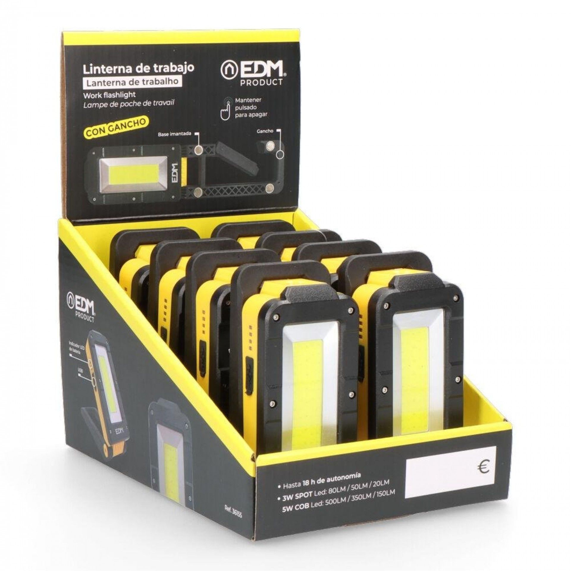 Lanterna de trabalho led com base 500lm refª 36155 EDM