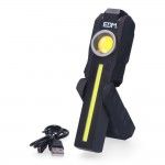 Lanterna led cob redonda 200lm + cob frontal 200lm + spot superior 50lm ref 36128 EDM