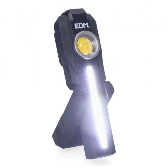 Lanterna led cob redonda 200lm + cob frontal 200lm + spot superior 50lm refª 36128 EDM Lanterna led cob redonda 200lm + cob frontal 200lm + spot superior 50lm refª 36128 EDM
