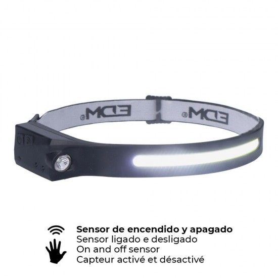 Lanterna frontal com sensor de cob 8w 280lm/100lm + spot led 3w 90lm/40lm ref 36127 EDM