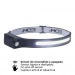 Lanterna frontal com sensor de cob 8w 280lm/100lm + spot led 3w 90lm/40lm ref 36127 EDM