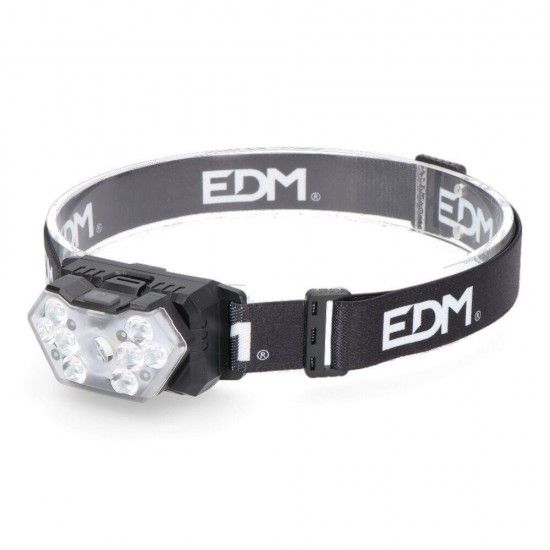 Lanterna de cabea a pilhas 5w + 8x1w 400lm 9 leds ref 36123 EDM