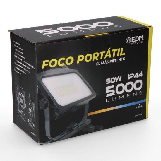 Projetor led recarregável 50w 5.000lm 12.000mah 6.500k refª 36118 EDM Projetor led recarregável 50w 5.000lm 12.000mah 6.500k refª 36118 EDM