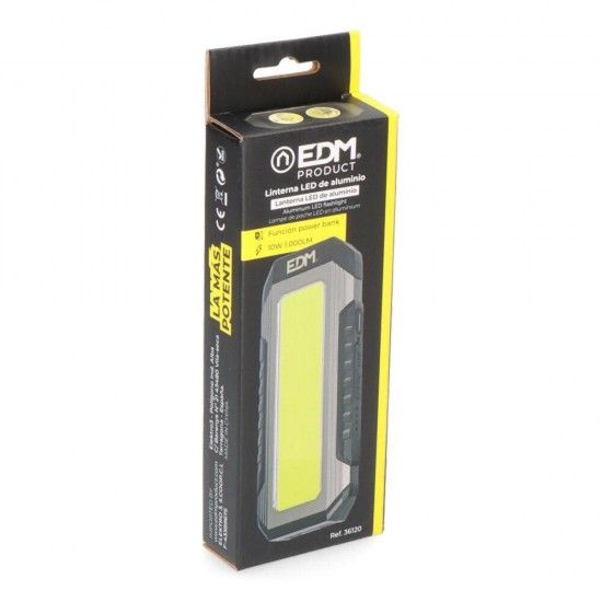 Lanterna recarregável xl 10w 3 leds 1000lm 2x2000mah refª 36120 EDM Lanterna recarregável xl 10w 3 leds 1000lm 2x2000mah refª 36120 EDM