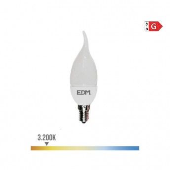 Lmpada vela bohemia led e14 5w 400lm 3200k luz quente 3,8x12,5cm ref 35495 EDM