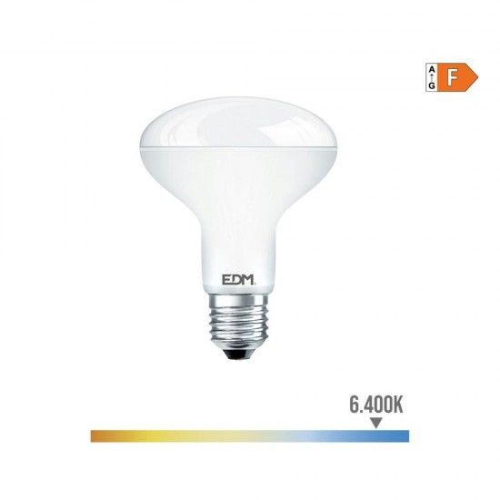 Lmpada refletora led r80 e27 10w 810lm 6400k luz fria 8x11cm ref 35484 EDM
