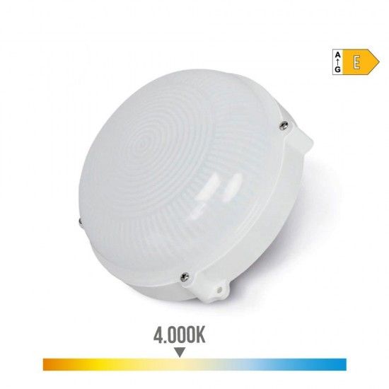Parede exterior led circular branco 12w ip65 4000k luz do dia 19,2x7,2cm ref 34724 EDM