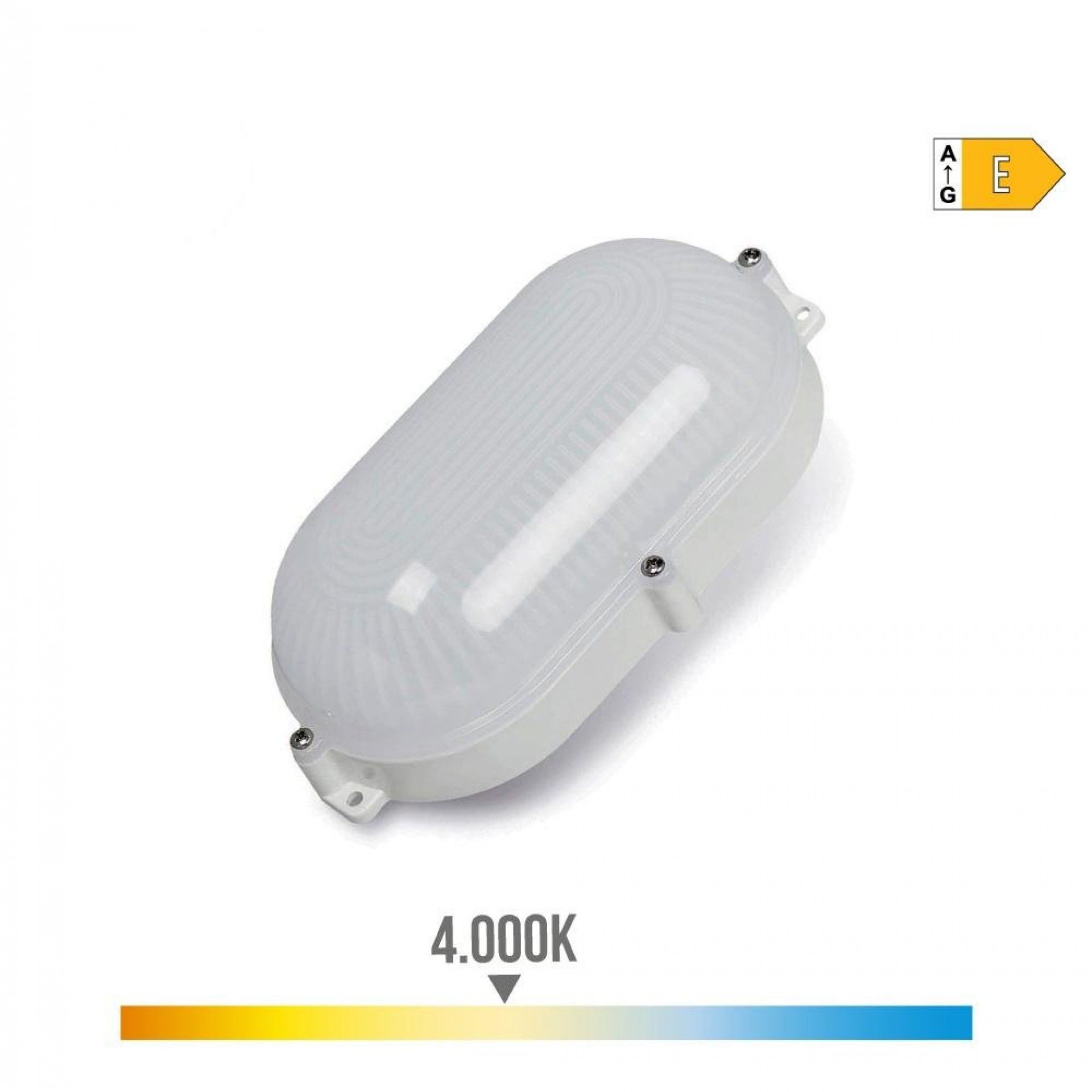 Parede exterior led oval branco 9w ip65 4000k 212x118x66mm luz do dia refª 34722 EDM