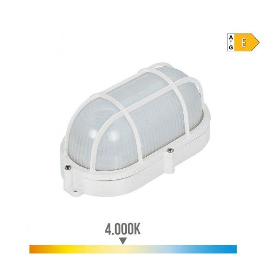 Aparelho de parede de superfície led oval com grade exterior 9w 1.066lm ip65 4000k 11,8x21,2x9cm ref Aparelho de parede de superfície led oval com grade exterior 9w 1.066lm ip65 4000k 11,8x21,2x9cm ref