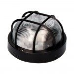 Luz de parede redonda preta 1xe27 40w �18,5x10,4cm modelo tarragona. ip54 ref� 34353 EDM