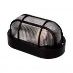 Aplique olho de boi oval cor preto 1xe27 40w 11,4x20,2x10cm modelo tarragona. ref 34351 EDM