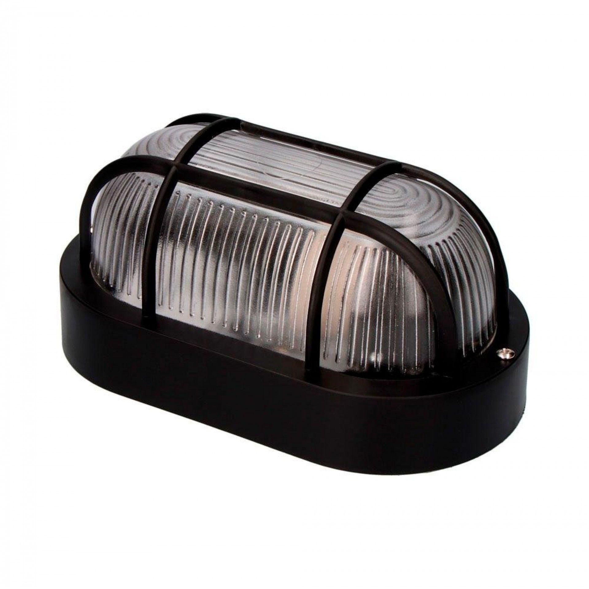 Aplique olho de boi oval cor preto 1xe27 40w 11,4x20,2x10cm modelo tarragona. refª 34351 EDM