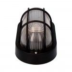 Aplique olho de boi oval cor preto 1xe27 40w 11,4x20,2x10cm modelo tarragona. ref 34351 EDM