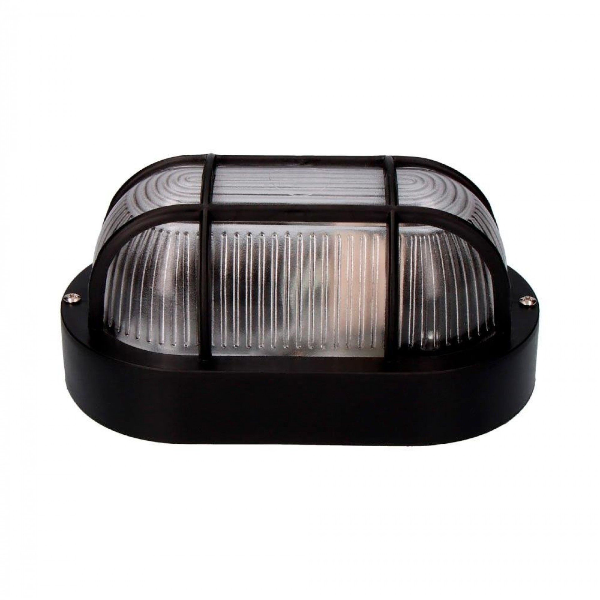 Aplique olho de boi oval cor preto 1xe27 40w 11,4x20,2x10cm modelo tarragona. refª 34351 EDM