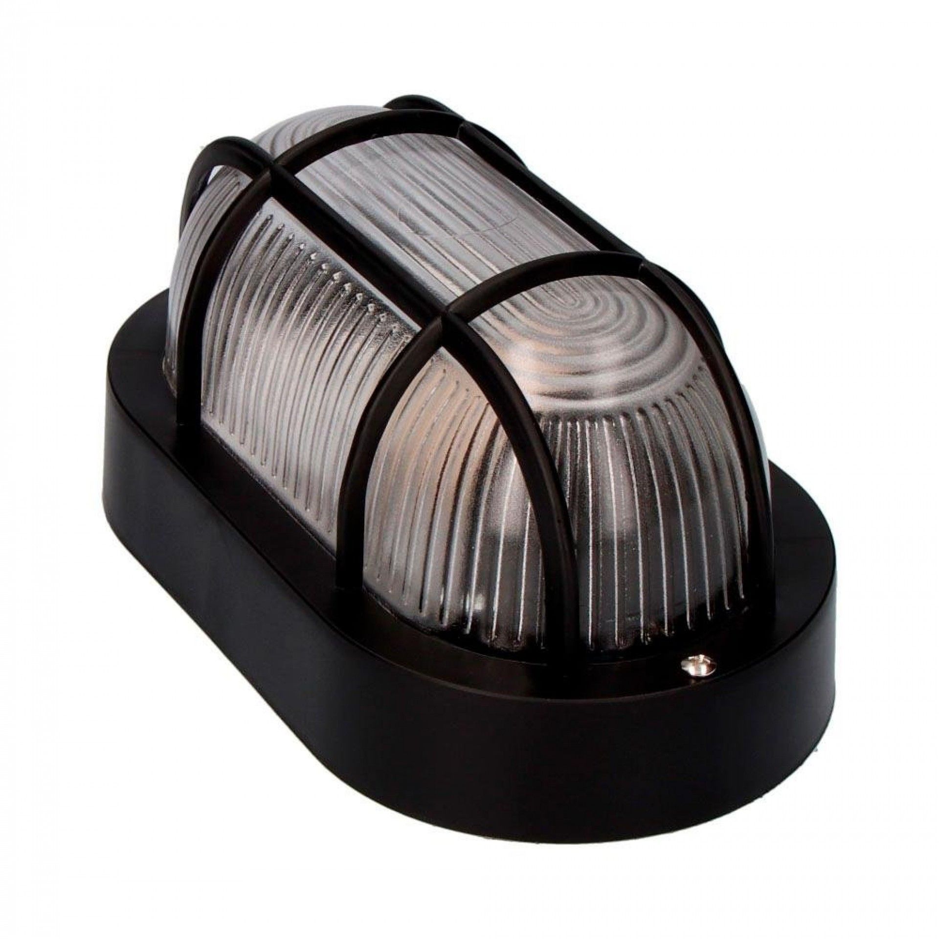 Aplique olho de boi oval cor preto 1xe27 40w 11,4x20,2x10cm modelo tarragona. refª 34351 EDM