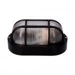 Aplique olho de boi oval cor preto 1xe27 40w 11,4x20,2x10cm modelo tarragona. ref 34351 EDM