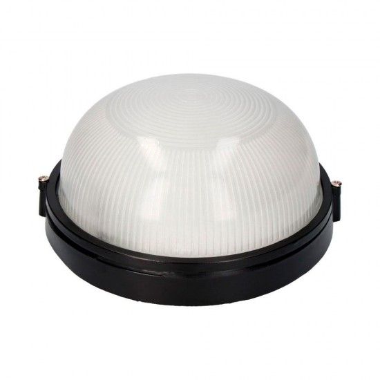 Aplique redondo de alumnio ip54. cor preto 1xe27 100w 23,8x11cm modelo cambrils ref 34301 EDM