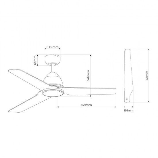 Ventoinha de teto modelo java. cor branco potência: 60w lâminas: ø130cm com controle remoto refª 339 Ventoinha de teto modelo java. cor branco potência: 60w lâminas: ø130cm com controle remoto refª 339