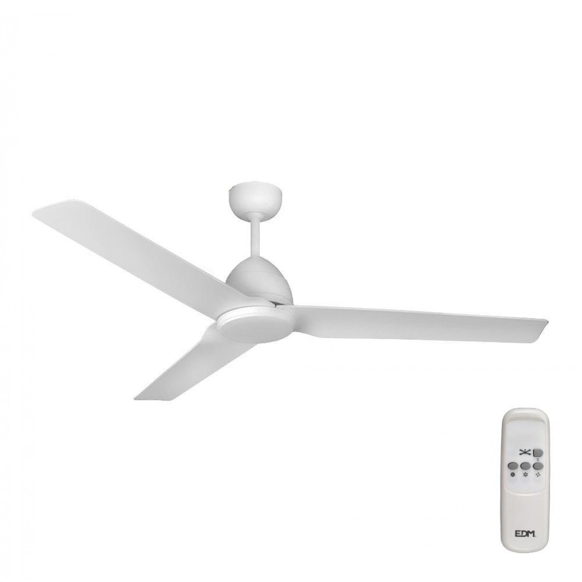 Ventoinha de teto modelo java. cor branco potência: 60w lâminas: ø130cm com controle remoto refª 339