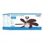 Ventoinha de teto modelo aral. cor wengue/cetim níquel potência: 50w lâminas: ø76cm refª 33984 EDM Ventoinha de teto modelo aral. cor wengue/cetim níquel potência: 50w lâminas: ø76cm refª 33984 EDM