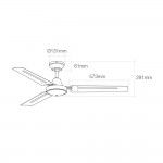 Ventoinha de teto modelo industrial. cor branco. pot�ncia: 60w l�minas: �140cm com controlador de pa