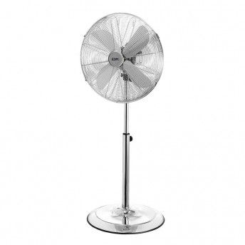 Ventoinha de p com base circular. cromado. potncia: 60w aspas: 40cm altura regulvel 90-116cm ref
