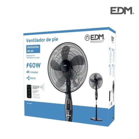 Ventoinha de pé. cor preto com controle remoto. potência: 60w lâminas: ø40cm altura ajustável 110-13 Ventoinha de pé. cor preto com controle remoto. potência: 60w lâminas: ø40cm altura ajustável 110-13