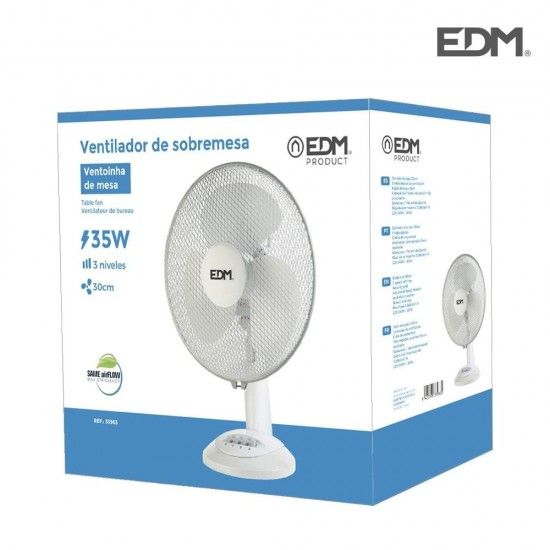 Ventoinha de mesa. cor branca. pot�ncia: 35w l�minas: �30x48cm ref� 33963 EDM