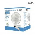 Ventoinha de pinça. cor branco. potência: 15w aspas: ø15cm 28cm refª 33961 EDM Ventoinha de pinça. cor branco. potência: 15w aspas: ø15cm 28cm refª 33961 EDM