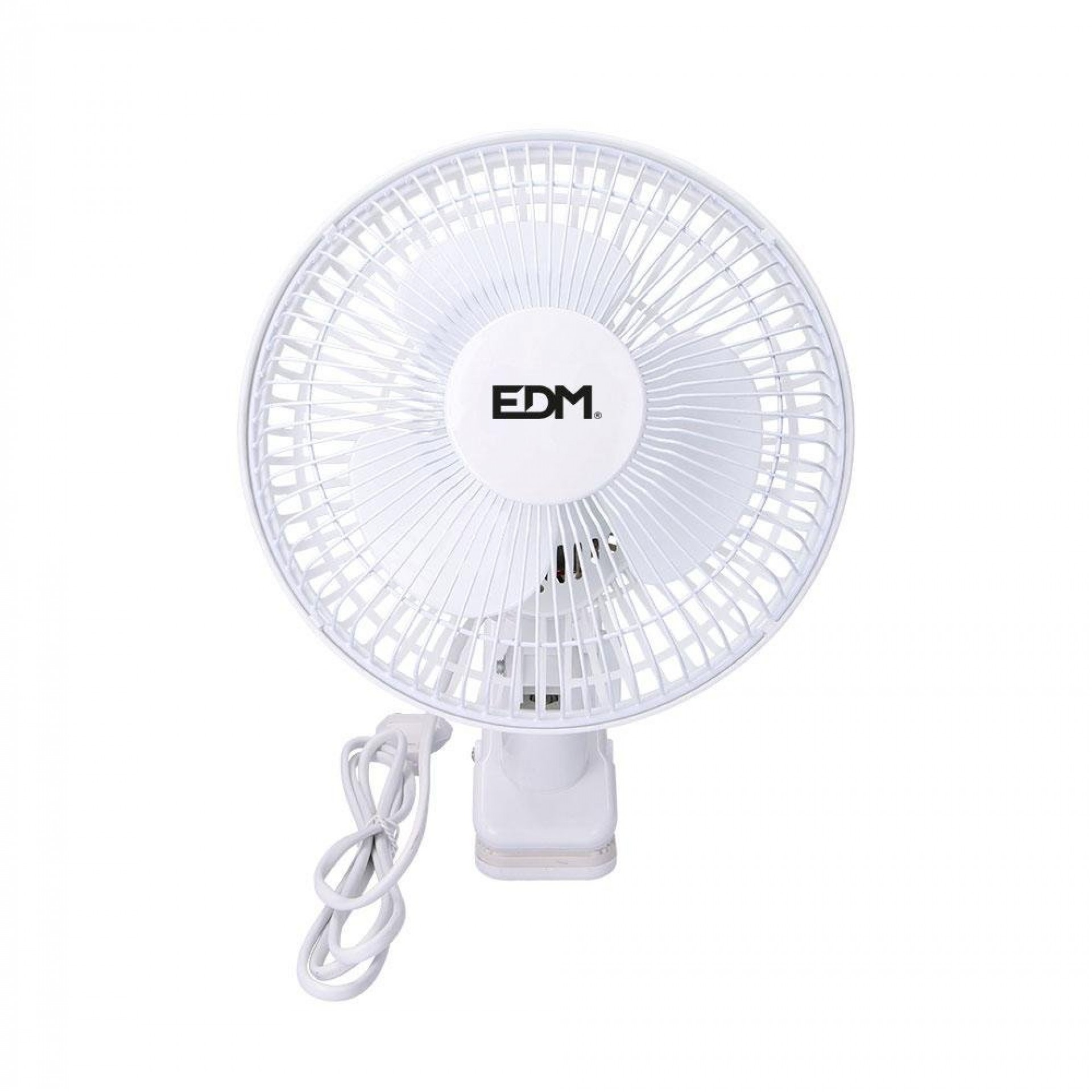 Ventoinha de pinça. cor branco. potência: 15w aspas: ø15cm 28cm refª 33961 EDM