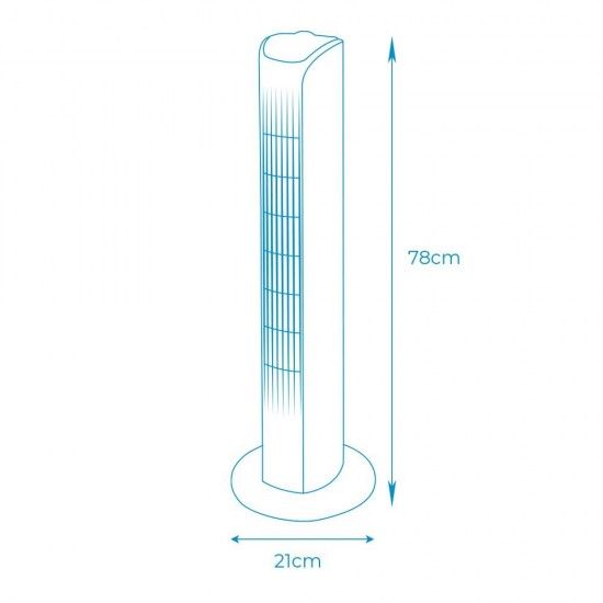 Ventoinha de torre. coer branco pot�ncia: 45w 21x78cm ref� 33952 EDM