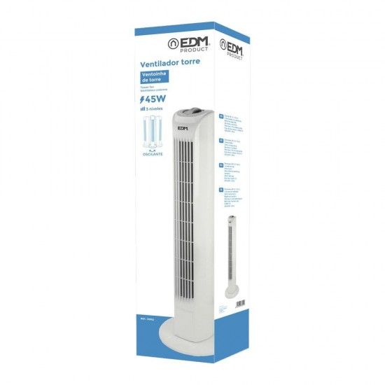 Ventoinha de torre. coer branco pot�ncia: 45w 21x78cm ref� 33952 EDM