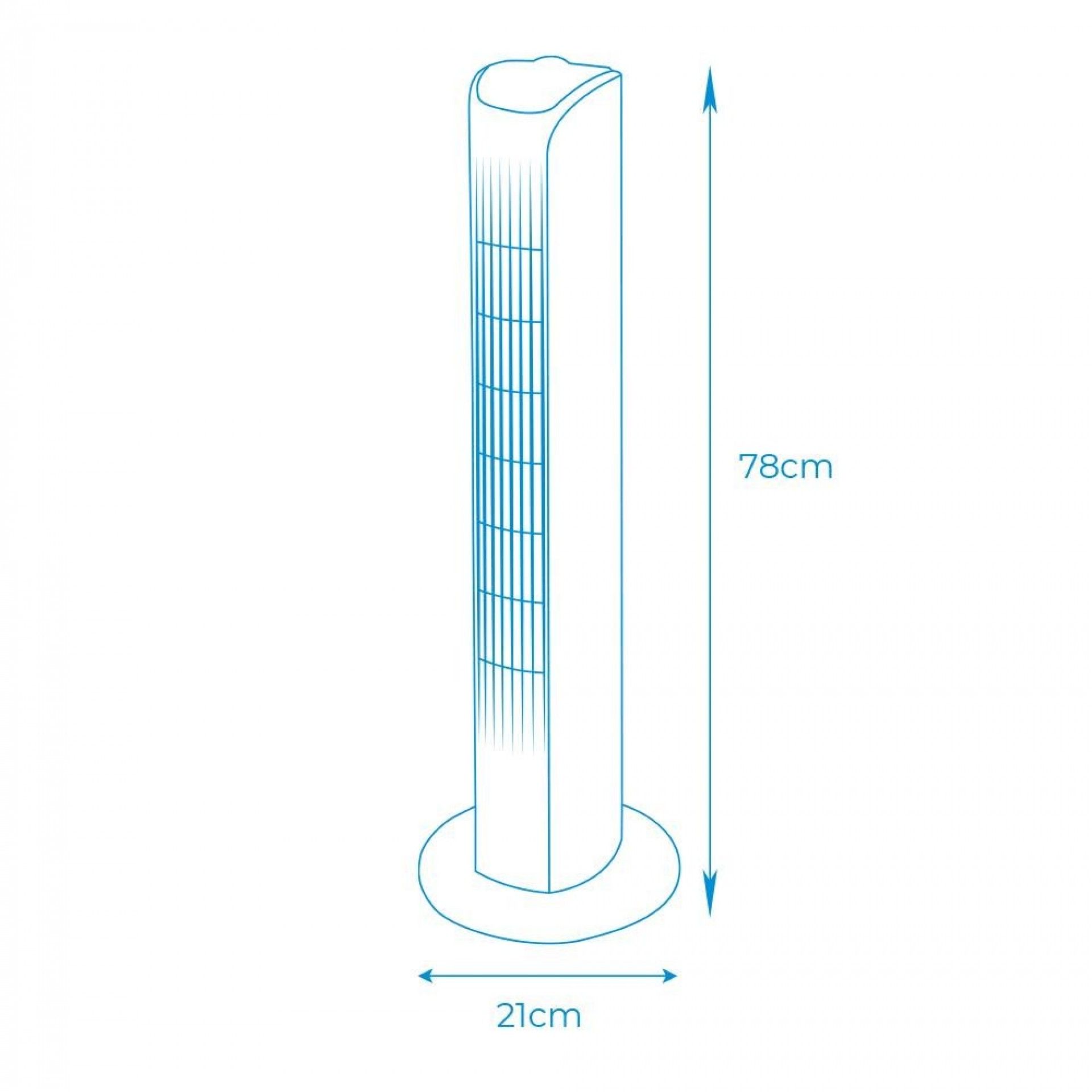 Ventoinha de torre. coer branco potência: 45w 21x78cm refª 33952 EDM